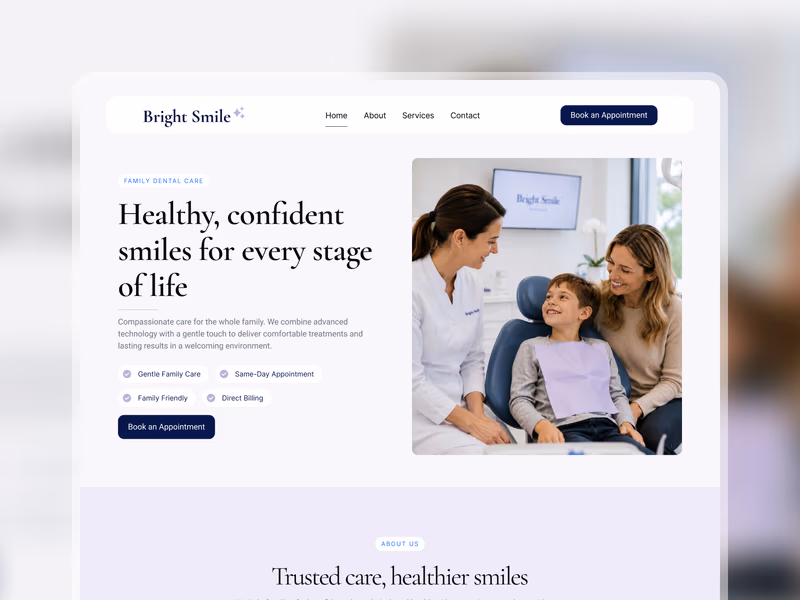 Bright Smile Dental homepage preview