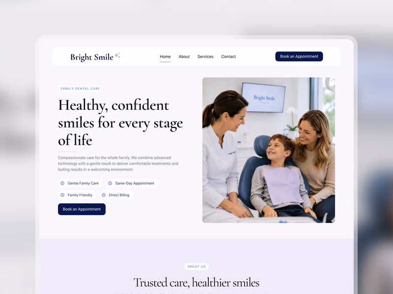Bright Smile Dental homepage preview