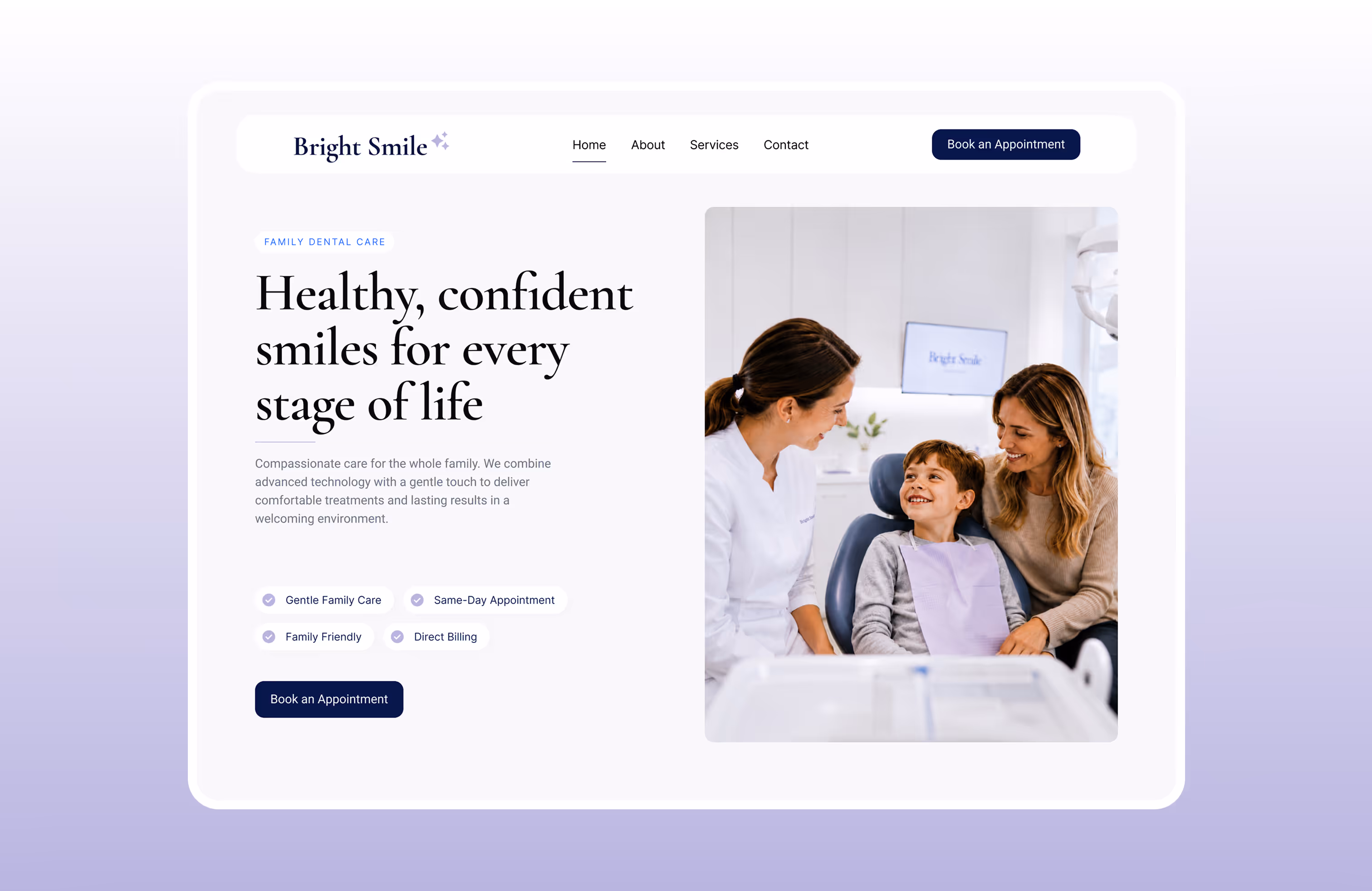 BrightSmile Dental — featured website project