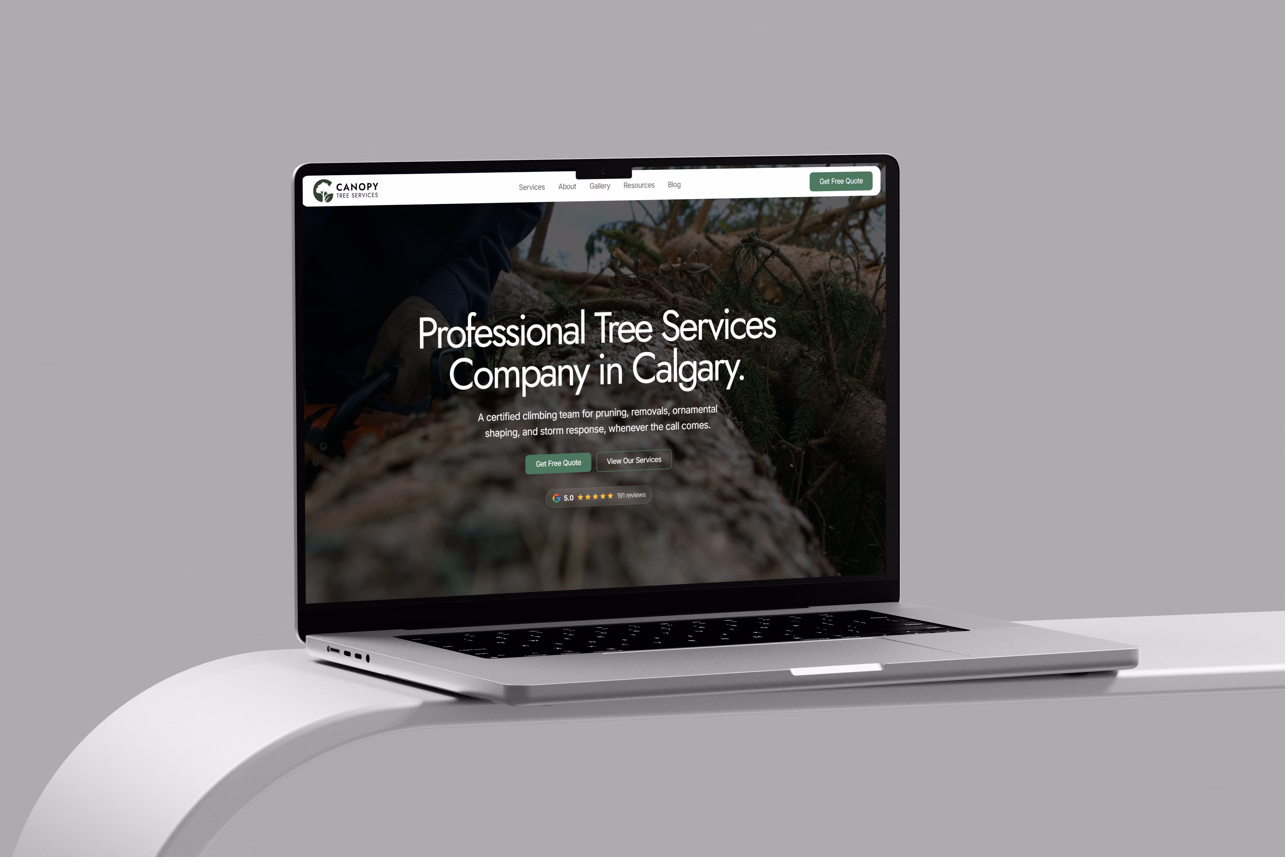 Canopy Tree Services, tree care website design by BitForward