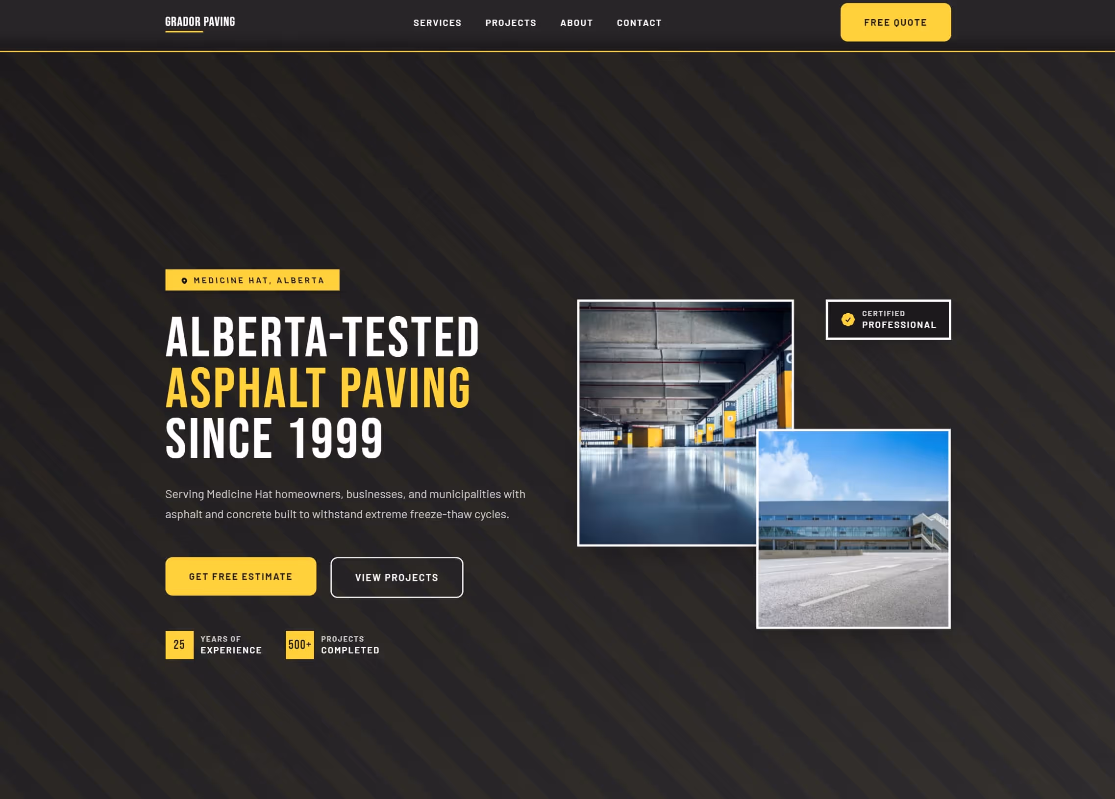 Grador Paving, a lead-generating service business website by BitForward