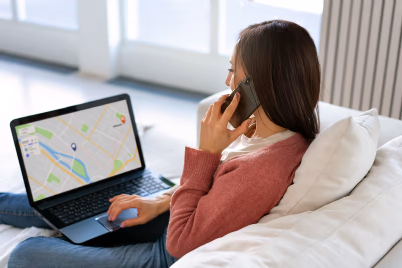 Local SEO checklist for an Alberta service business shown on a laptop