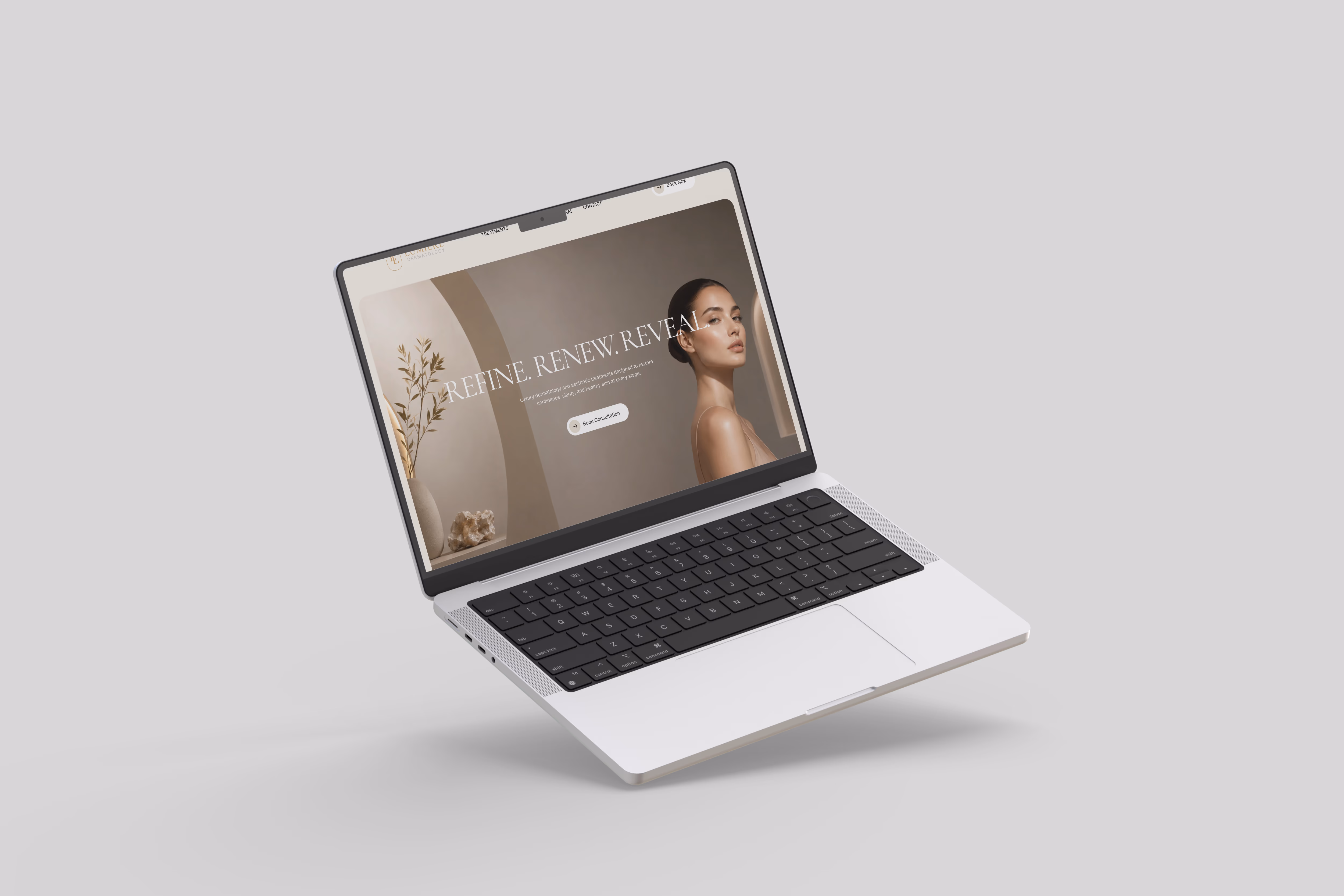 Laptop mockup of a lead generation website built for a service business, showing a clean homepage designed to capture inquiries