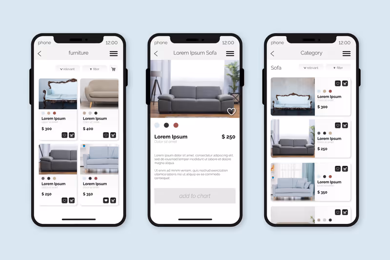 Smartphone with a modern website layout.