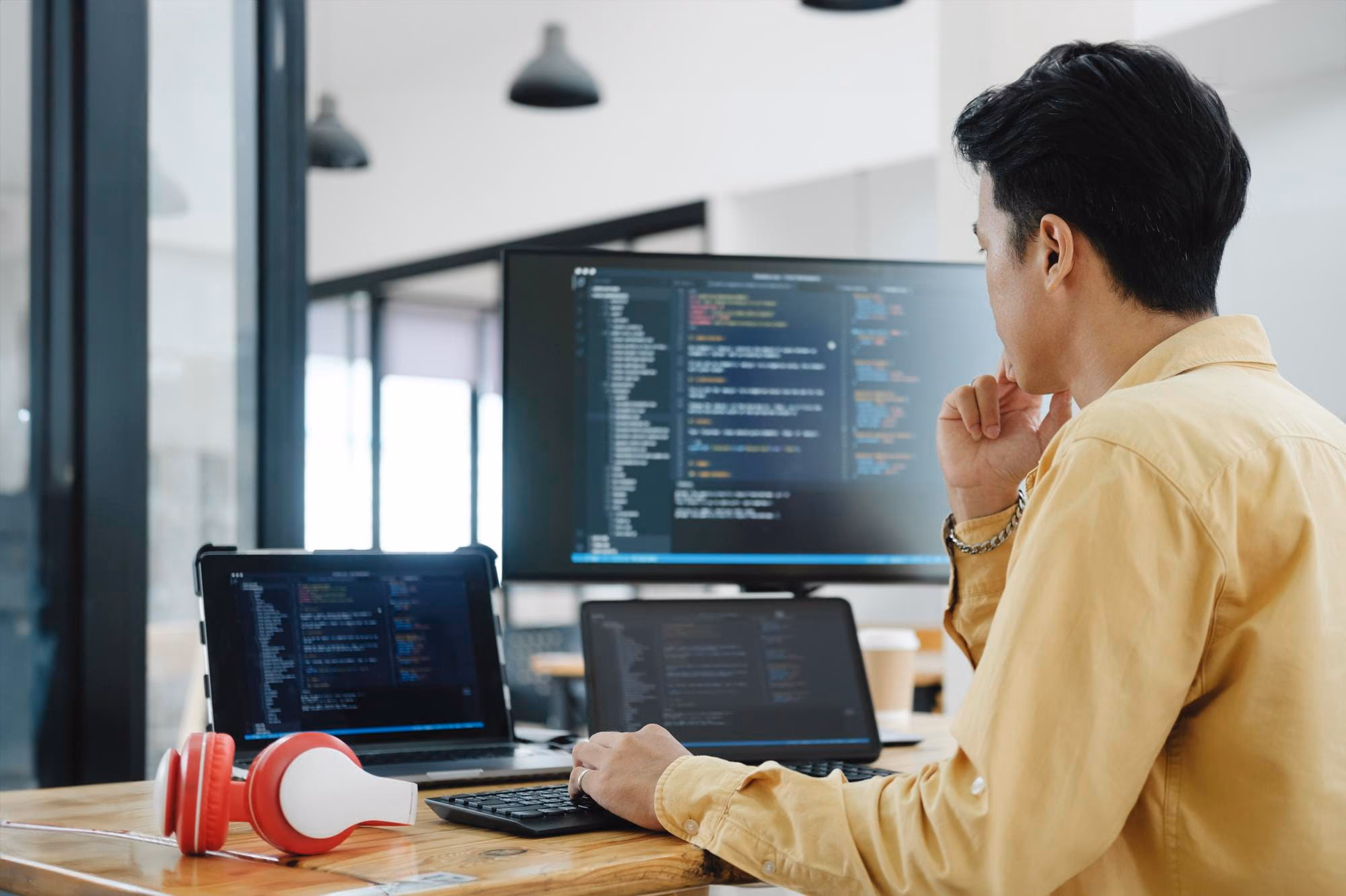 A developer focused on writing fast, efficient code