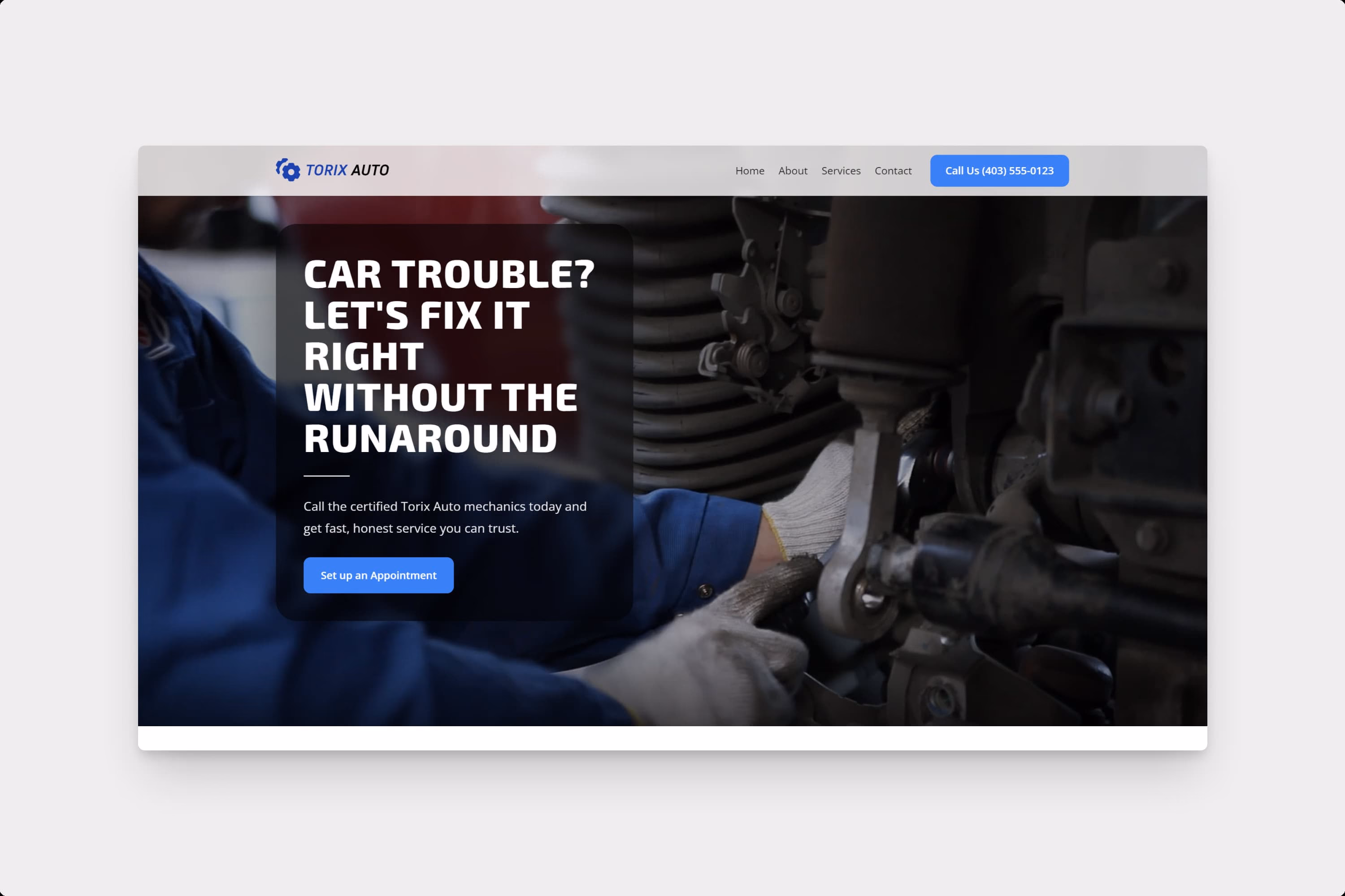 Torix Auto homepage preview