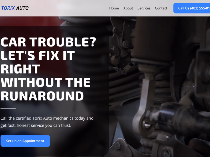 Torix Auto homepage preview
