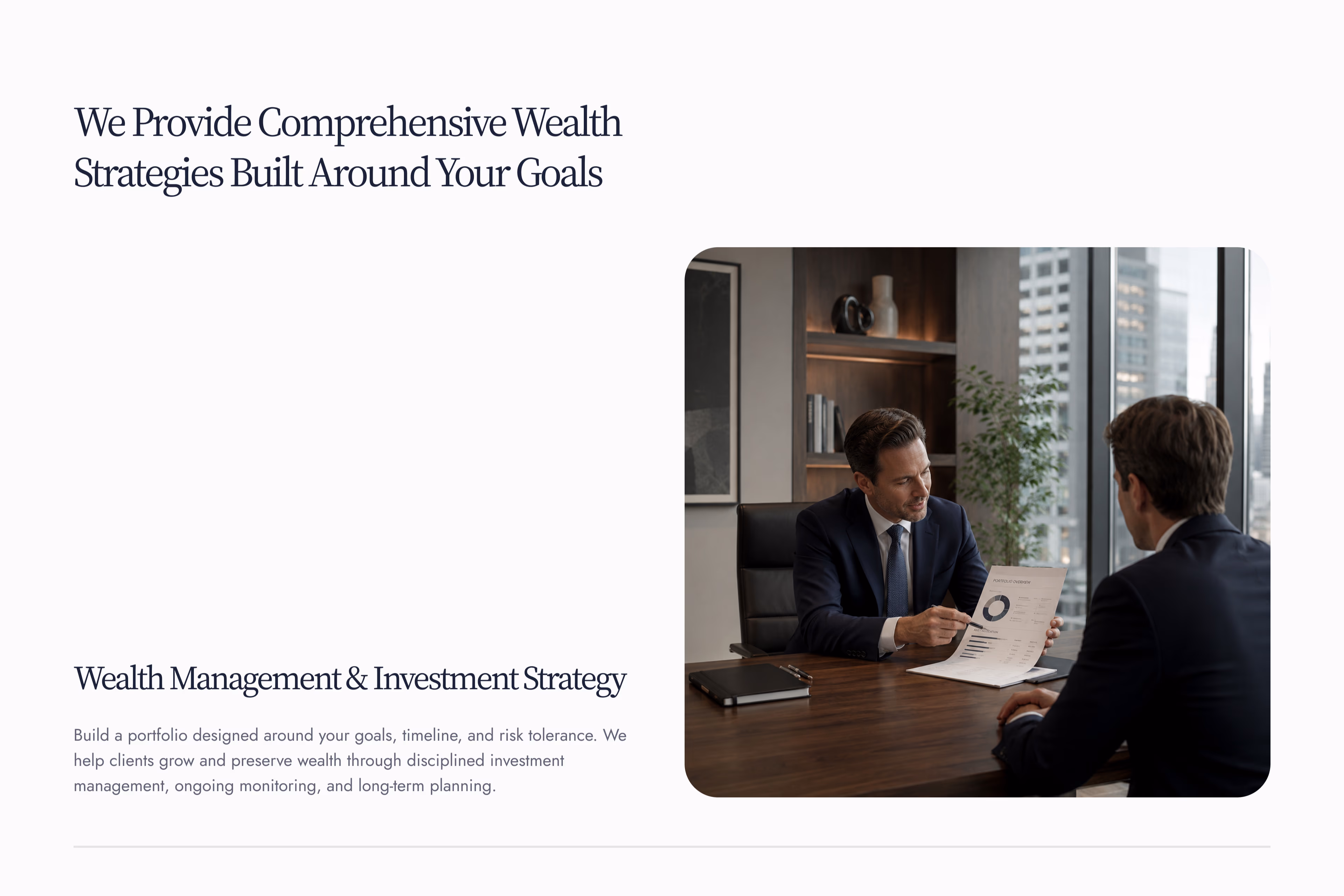 Winslow Wealth Advisory website — services section