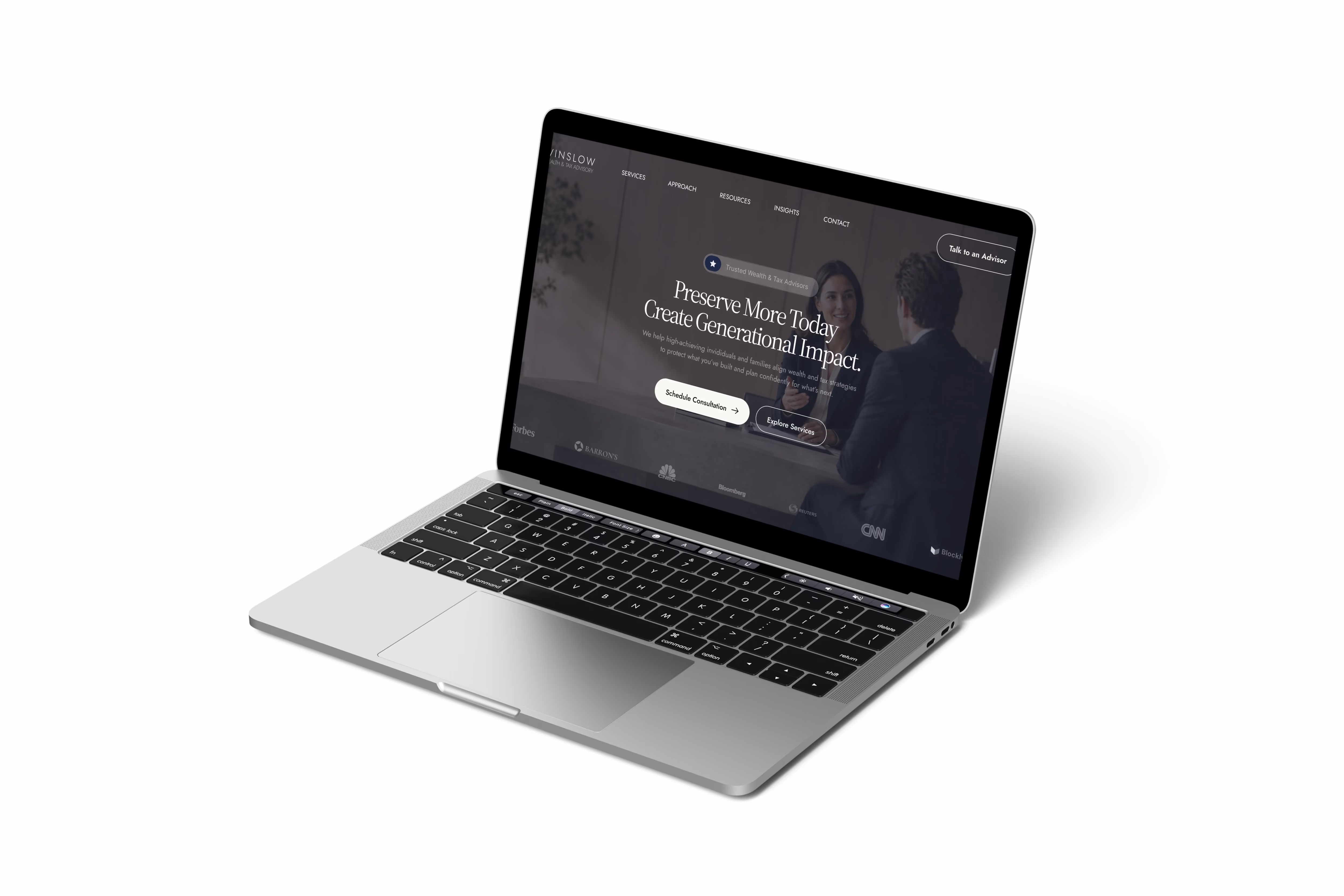 Winslow Wealth Advisory, financial services website design by BitForward